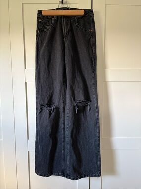 Garage Women’s Black Bootcut Jeans with Knee Rips